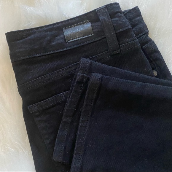 PAIGE Skyline Ankle Peg Jeans in Black Galaxy with Silver Studs Size 27 - Picture 5 of 9